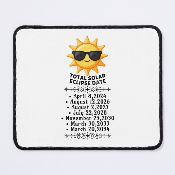 Item preview, Astronomic Eclipse Lover Smiling Sun with Sunglasses, Date from 2024 to 2034 Year! designed and sold by Giulivo Store Graphic.
