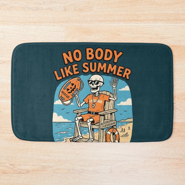 Item preview, "No Body Like Summer" Skeleton Lifeguard Beach Halloween Design designed and sold by Sea Gem.