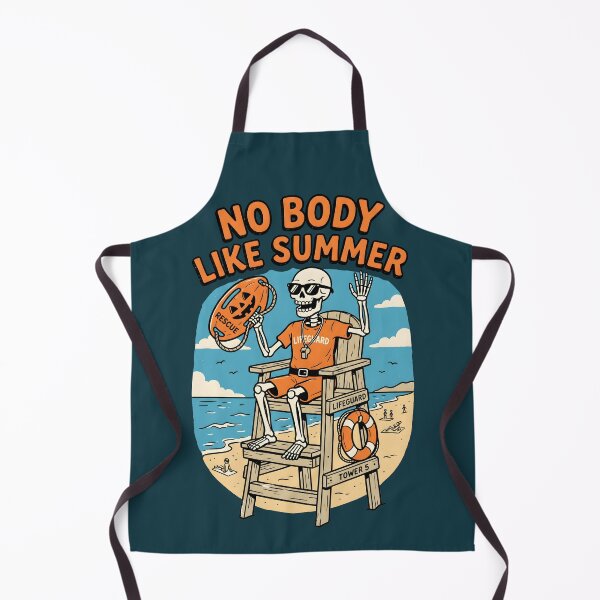 Item preview, "No Body Like Summer" Skeleton Lifeguard Beach Halloween Design designed and sold by Sea Gem.