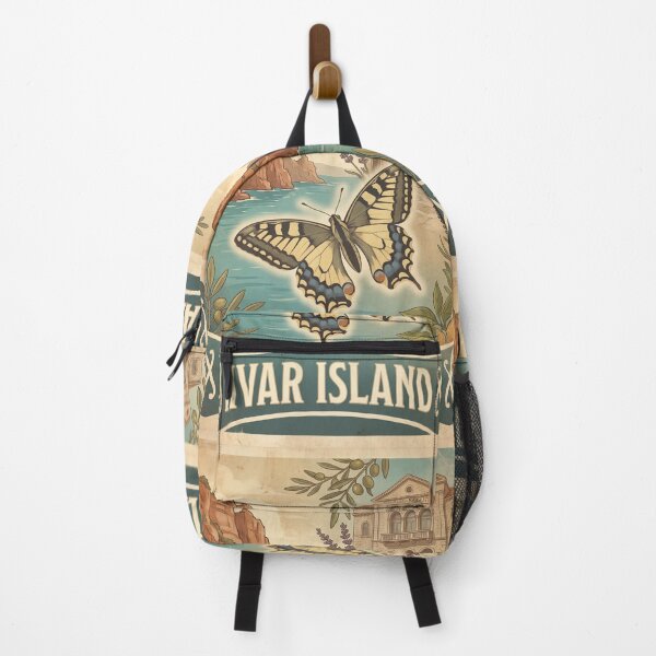 Item preview, Vintage Hvar Island Swallowtail Butterfly Travel Art designed and sold by ZUMERI.