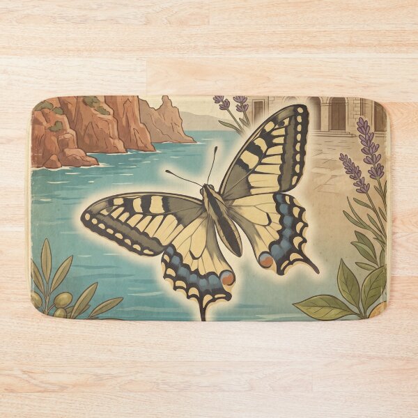 Item preview, Vintage Hvar Island Swallowtail Butterfly Travel Art designed and sold by ZUMERI.