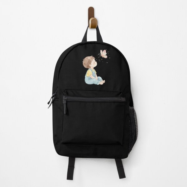 Item preview, Dreamy Little Explorer – Cute Boy and Butterfly Watercolor Illustration designed and sold by AaryaGraphics.