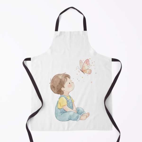 Item preview, Dreamy Little Explorer – Cute Boy and Butterfly Watercolor Illustration designed and sold by AaryaGraphics.