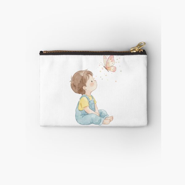 Item preview, Dreamy Little Explorer – Cute Boy and Butterfly Watercolor Illustration designed and sold by AaryaGraphics.