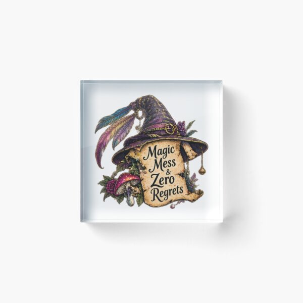 Item preview, Magic, Mess & Zero Regrets – Whimsical Witch Hat designed and sold by Edenglow Prints & Peculiars.
