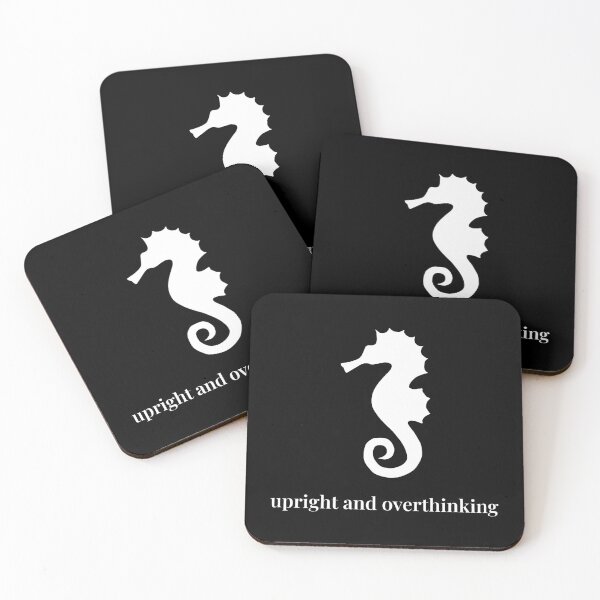 Item preview, Upright and Overthinking – Minimalist Seahorse Silhouette designed and sold by Soulink-Studio.