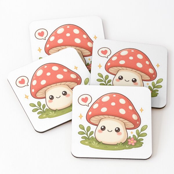 Item preview, Cute Kawaii Mushroom Sticker | Adorable Mushroom Character | Cute Cottagecore Mushroom designed and sold by Vegasstickers.