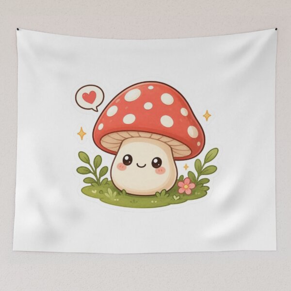Item preview, Cute Kawaii Mushroom Sticker | Adorable Mushroom Character | Cute Cottagecore Mushroom designed and sold by Vegasstickers.