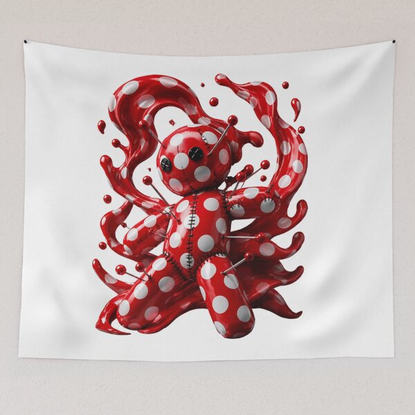 Item preview, Melting Polka Dot Voodoo Doll Spooky Gothic Art designed and sold by YourColorsWall.