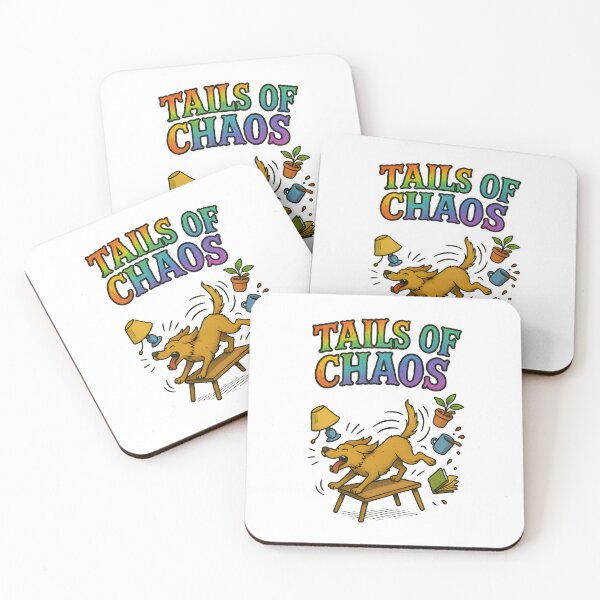 Item preview, Tails of Chaos – Funny Dog Wags Tail Knocking Everything Over Sticker designed and sold by Uglyandcute.