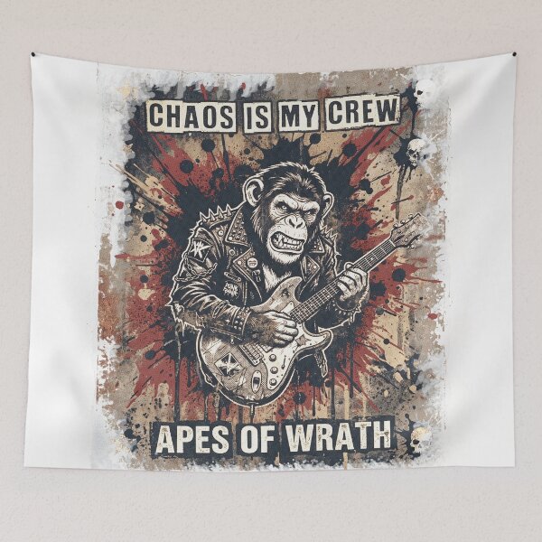 Item preview, Chimpanzee Punk Apes Of Wrath Chaos Is My Crew Special Edition for Light Textiles designed and sold by Shyla Marsare.