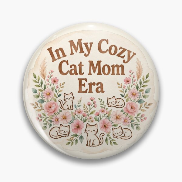 Item preview, In My Cozy Cat Mom Era - Floral Cat Mom Sticker - Cute Cottagecore designed and sold by JL Studio - Cozy Arts.
