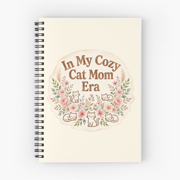 Item preview, In My Cozy Cat Mom Era - Floral Cat Mom Sticker - Cute Cottagecore designed and sold by JL Studio - Cozy Arts.