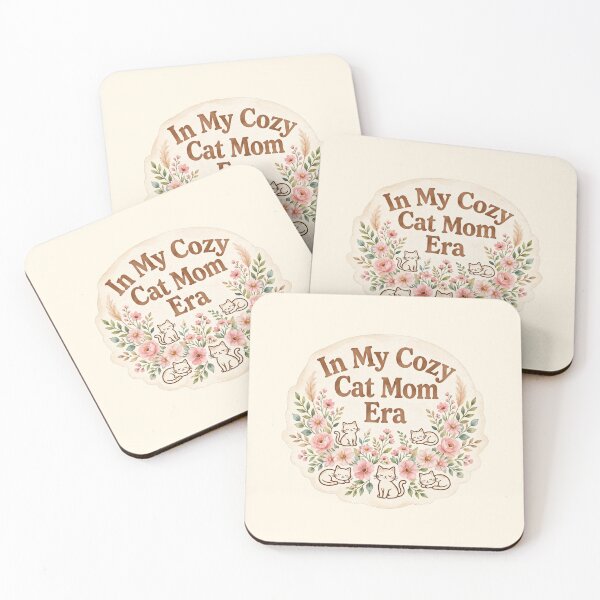 Item preview, In My Cozy Cat Mom Era - Floral Cat Mom Sticker - Cute Cottagecore designed and sold by JL Studio - Cozy Arts.