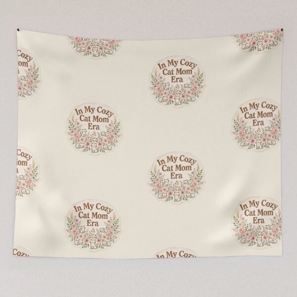 Item preview, In My Cozy Cat Mom Era - Floral Cat Mom Sticker - Cute Cottagecore designed and sold by JL Studio - Cozy Arts.