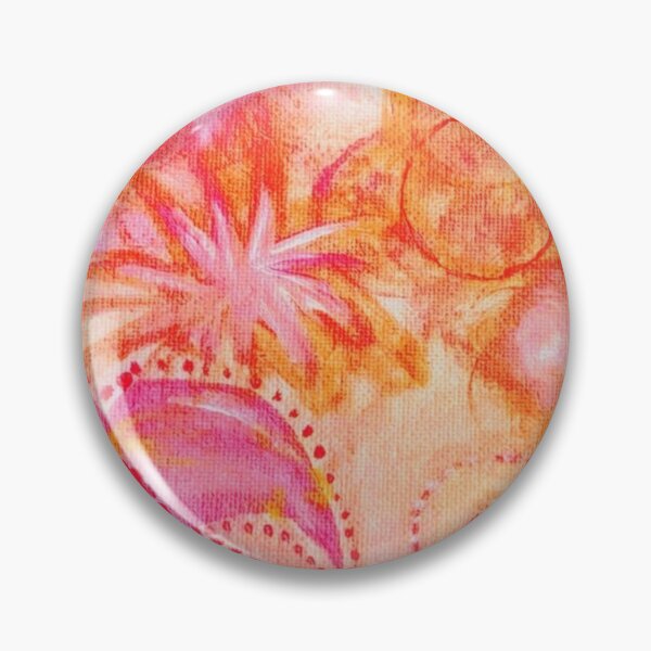 Item preview, Whimsical pink and orange floral art designed and sold by We Are Stardust.