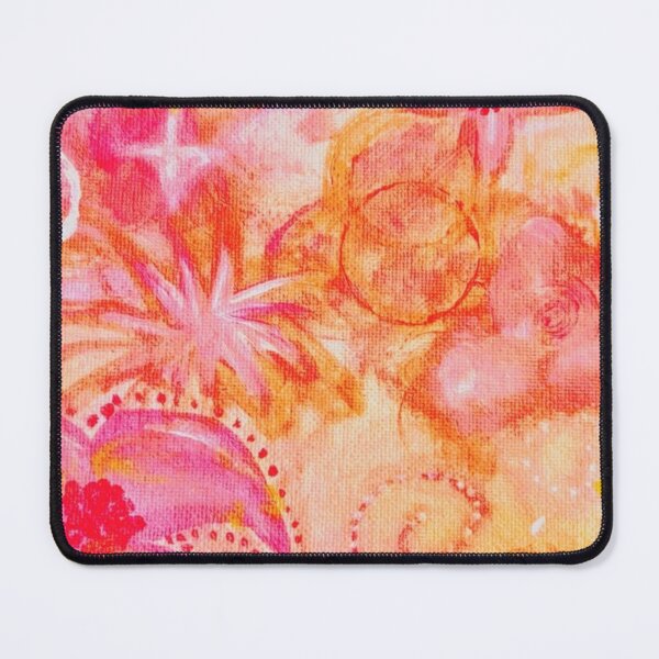 Item preview, Whimsical pink and orange floral art designed and sold by We Are Stardust.