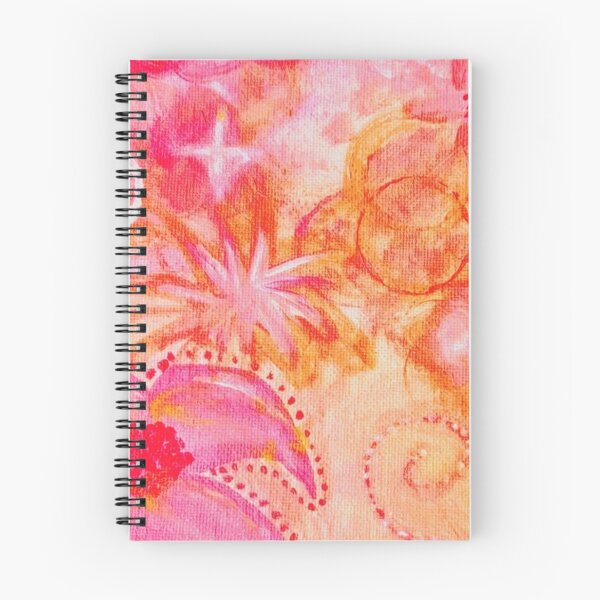 Item preview, Whimsical pink and orange floral art designed and sold by We Are Stardust.