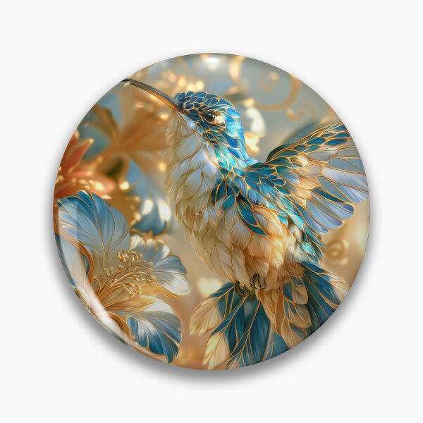 Item preview, Colorful Hummingbird and Flowers Botanical Art designed and sold by MargaretWiktor.