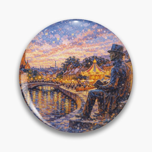 Item preview, A painting of Odense by night, Denmark – A Beautiful City in Europe. designed and sold by GalleryKauffeld.