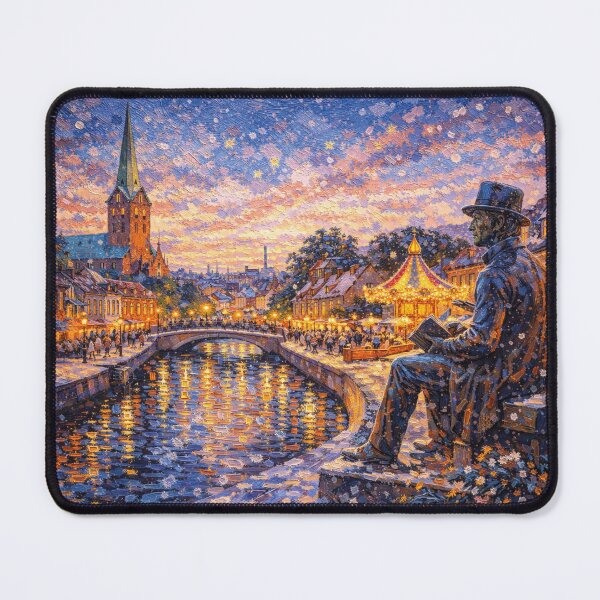Item preview, A painting of Odense by night, Denmark – A Beautiful City in Europe. designed and sold by GalleryKauffeld.