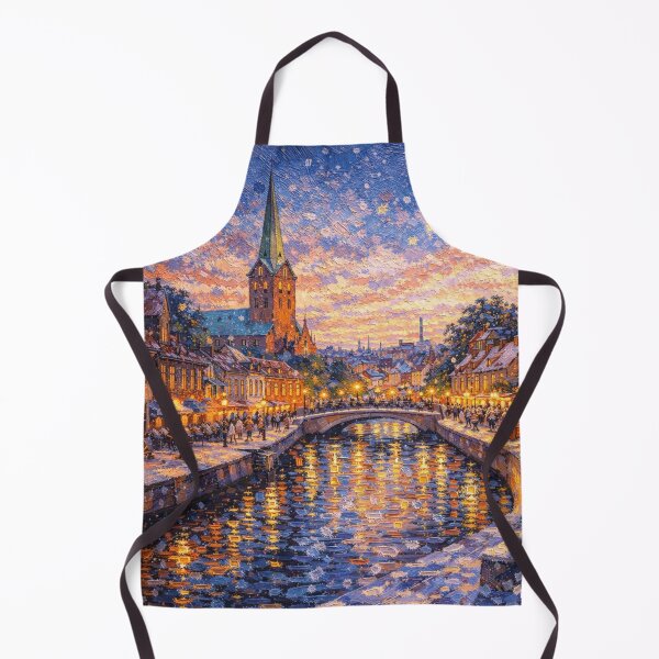 Item preview, A painting of Odense by night, Denmark – A Beautiful City in Europe. designed and sold by GalleryKauffeld.