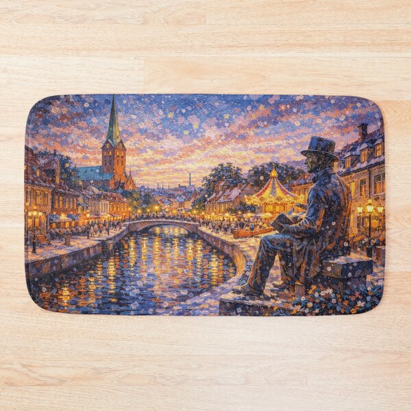 Item preview, A painting of Odense by night, Denmark – A Beautiful City in Europe. designed and sold by GalleryKauffeld.