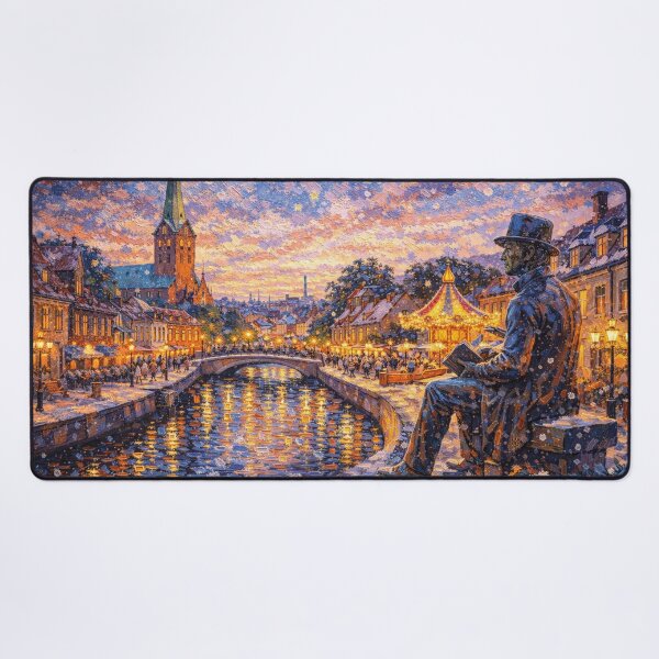 Item preview, A painting of Odense by night, Denmark – A Beautiful City in Europe. designed and sold by GalleryKauffeld.