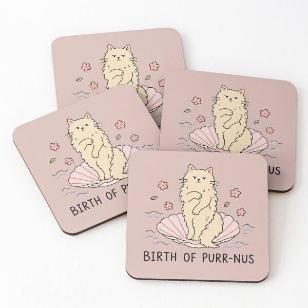 Item preview, Birth of Purr-nus Cat Art Funny Mythology Cat Lover Gift designed and sold by MonkiFlipp.