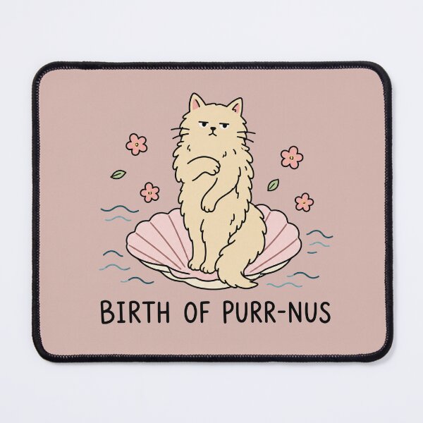 Item preview, Birth of Purr-nus Cat Art Funny Mythology Cat Lover Gift designed and sold by MonkiFlipp.