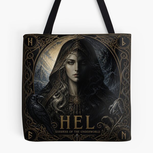 Item preview, Hel Norse Goddess of the Underworld - Dark Academia Gothic Art designed and sold by SunnyDesign82.