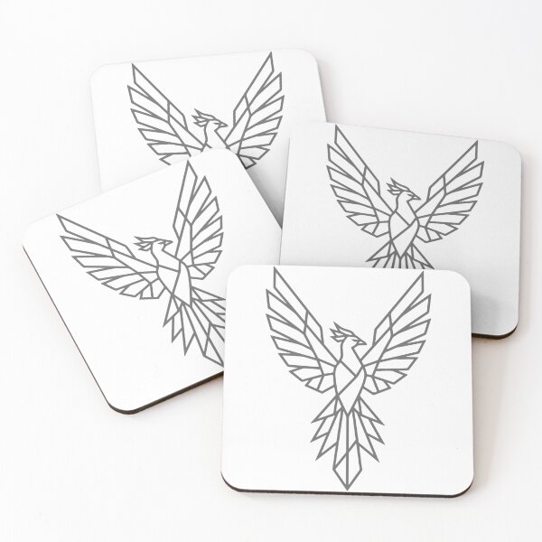Item preview, Geometric Phoenix | Minimalist Mythical Bird Line Art designed and sold by HexVoid.