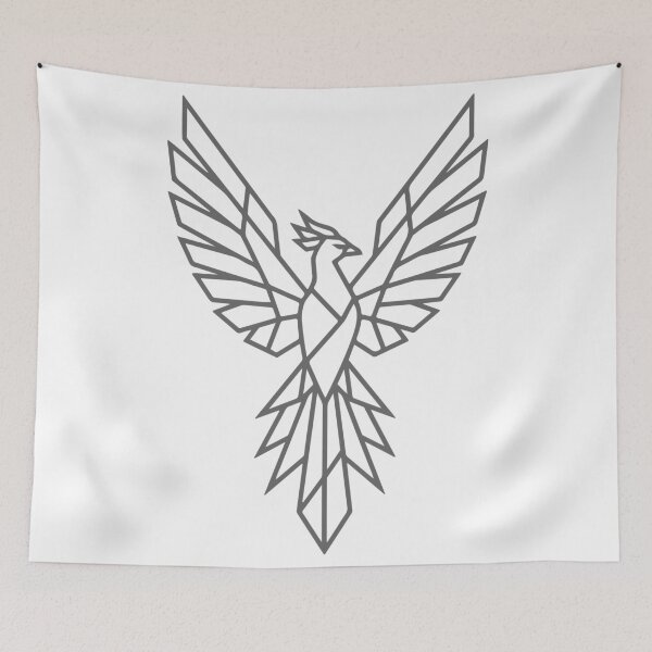 Item preview, Geometric Phoenix | Minimalist Mythical Bird Line Art designed and sold by HexVoid.