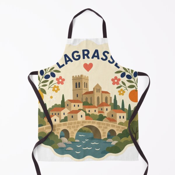 Item preview, Lagrasse France Travel Souvenir Modern Folk Art designed and sold by VisualArtsOasis.