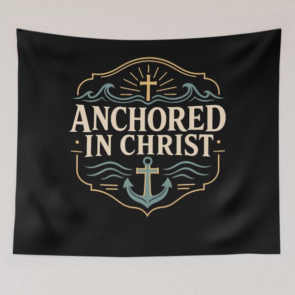 Item preview, Christian Anchored In Christ Faith Anchor Cross designed and sold by ripgoatclothing.