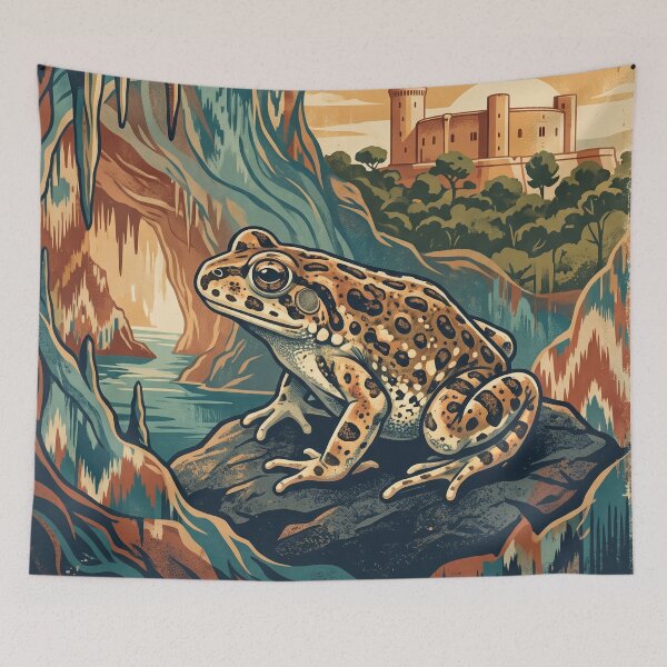 Item preview, Vintage Mallorca Midwife Toad Travel Art designed and sold by ZUMERI.
