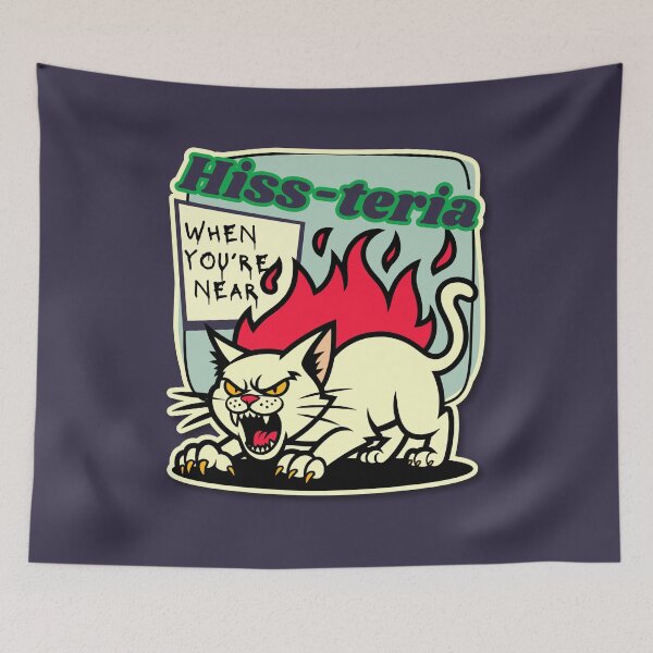 Item preview, Hiss-teria When You're Near - Funny Cat Pun designed and sold by pulse_retail.