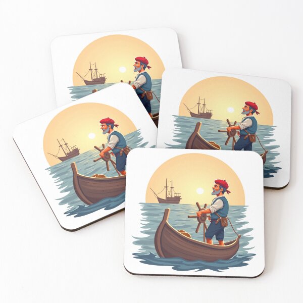 Item preview, Basque Fisherman at Sea — Traditional Arrantzale Navigator at Sunset designed and sold by DONOSTIADESIGN.