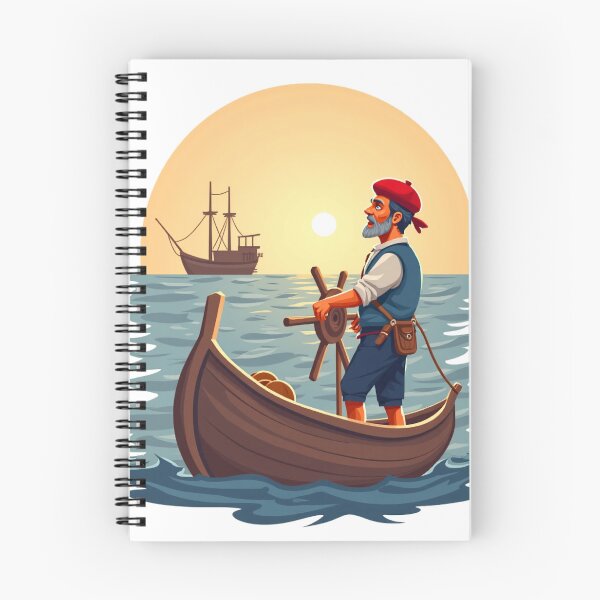 Item preview, Basque Fisherman at Sea — Traditional Arrantzale Navigator at Sunset designed and sold by DONOSTIADESIGN.