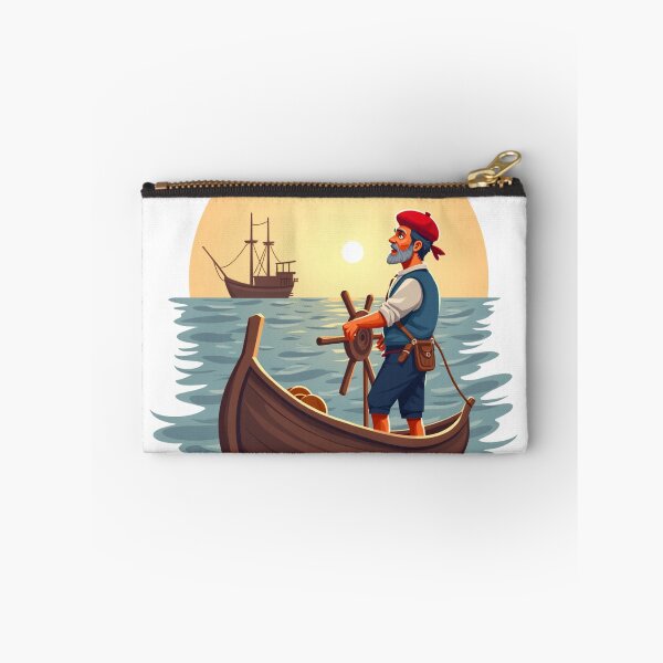 Item preview, Basque Fisherman at Sea — Traditional Arrantzale Navigator at Sunset designed and sold by DONOSTIADESIGN.
