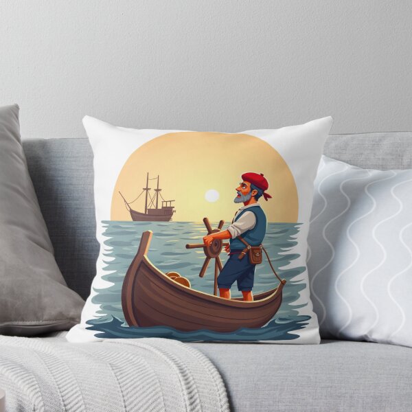 Item preview, Basque Fisherman at Sea — Traditional Arrantzale Navigator at Sunset designed and sold by DONOSTIADESIGN.