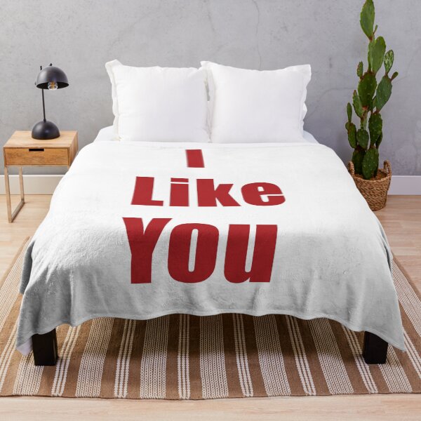 Item preview, I Like You Red Bold Typography Graphic designed and sold by AyaanArtStudio.