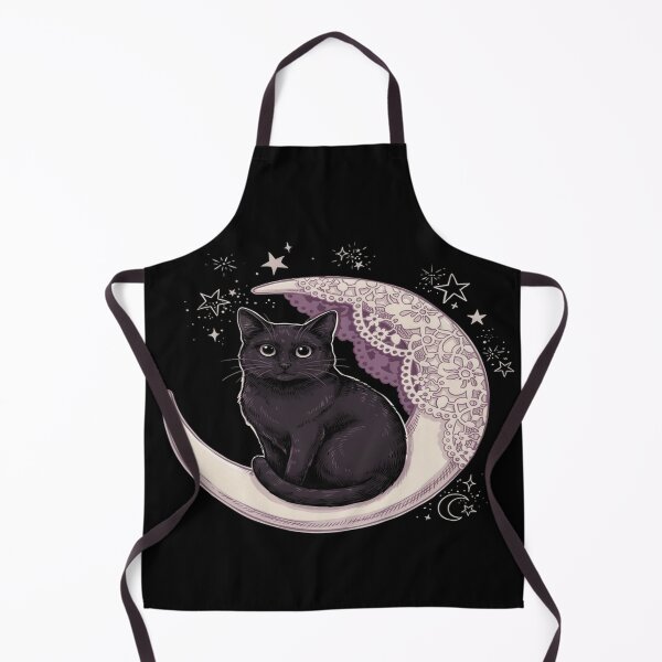 Item preview, Black Cat Crescent Moon – Whimsigothic Lace Design designed and sold by Midnight Veil Designs.