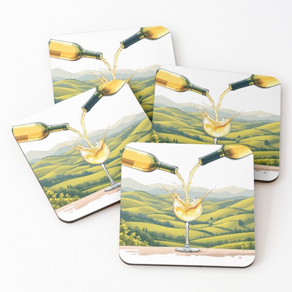 Item preview, Txakoli Splash – Basque White Wine & Green Hills Illustration designed and sold by DONOSTIADESIGN.