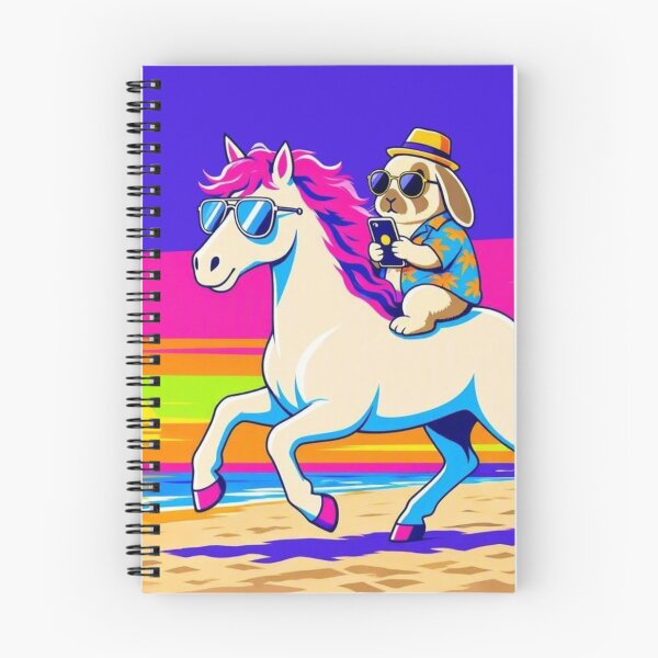 Item preview, Beach Ride Rabbit – Vibrant Sunset Horse Artwork designed and sold by Dogandesighn.