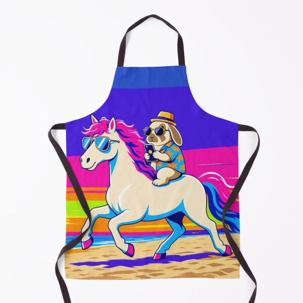 Item preview, Beach Ride Rabbit – Vibrant Sunset Horse Artwork designed and sold by Dogandesighn.