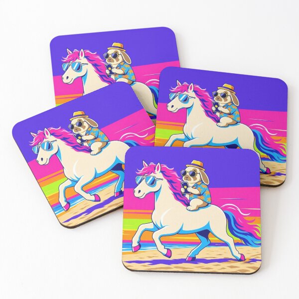Item preview, Beach Ride Rabbit – Vibrant Sunset Horse Artwork designed and sold by Dogandesighn.