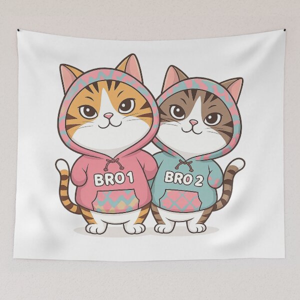 Item preview, Bro 1 and Bro 2 – Matching Brother Duo Sticker designed and sold by Uglyandcute.