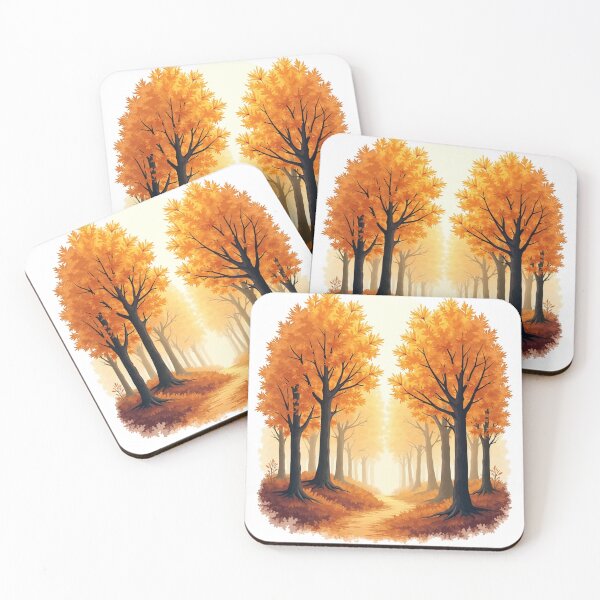 Item preview, Autumn Forest Path — Golden Beech Woodland Illustration designed and sold by DONOSTIADESIGN.