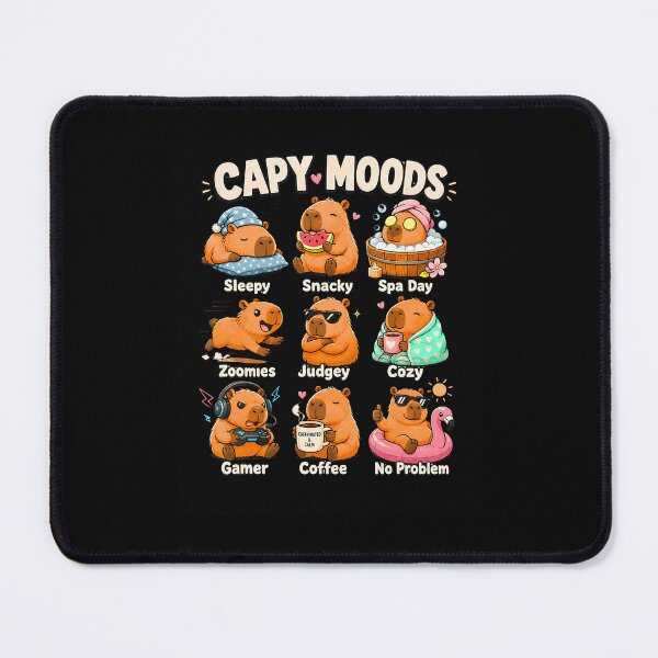 Item preview, Cute Capybara Moods Funny Animal Graphic Illustration designed and sold by ripgoatclothing.